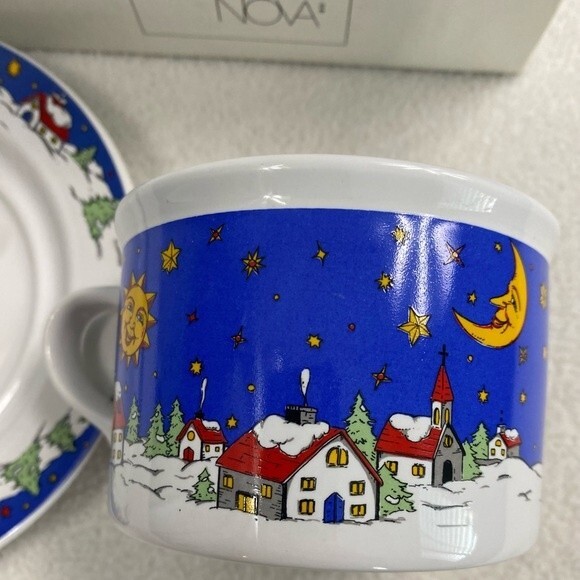 Cup & Saucer Set - Festive Town - Picture 2 of 4